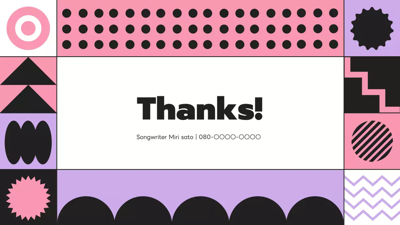 ピンク ポップ 音楽 ポートフォリオ プレゼンテーション