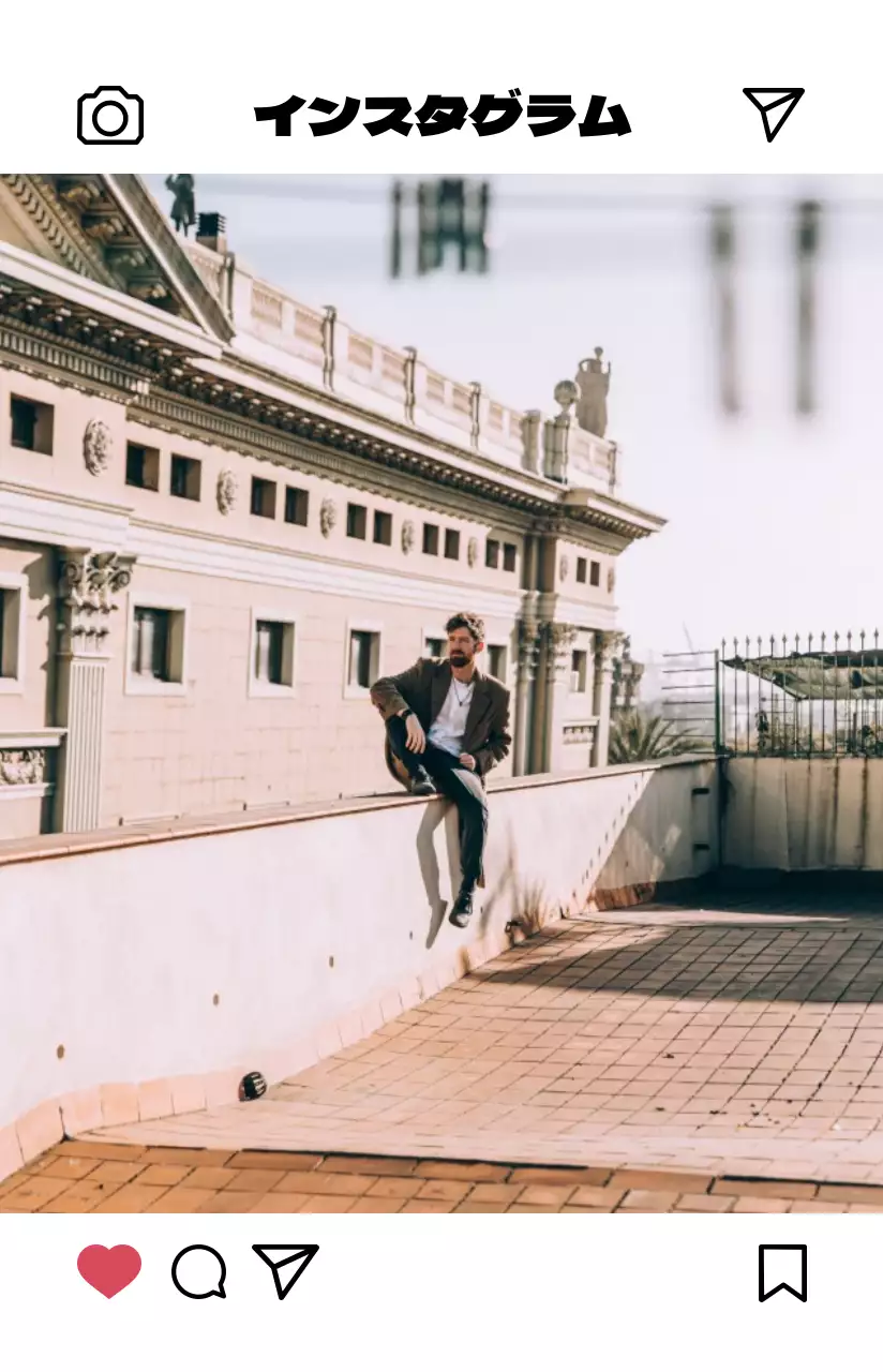 明るく温かみのあるカラー感のシンプルモダンなインスタグラムフォトフレームコンセプトのパーソナルグッズ用