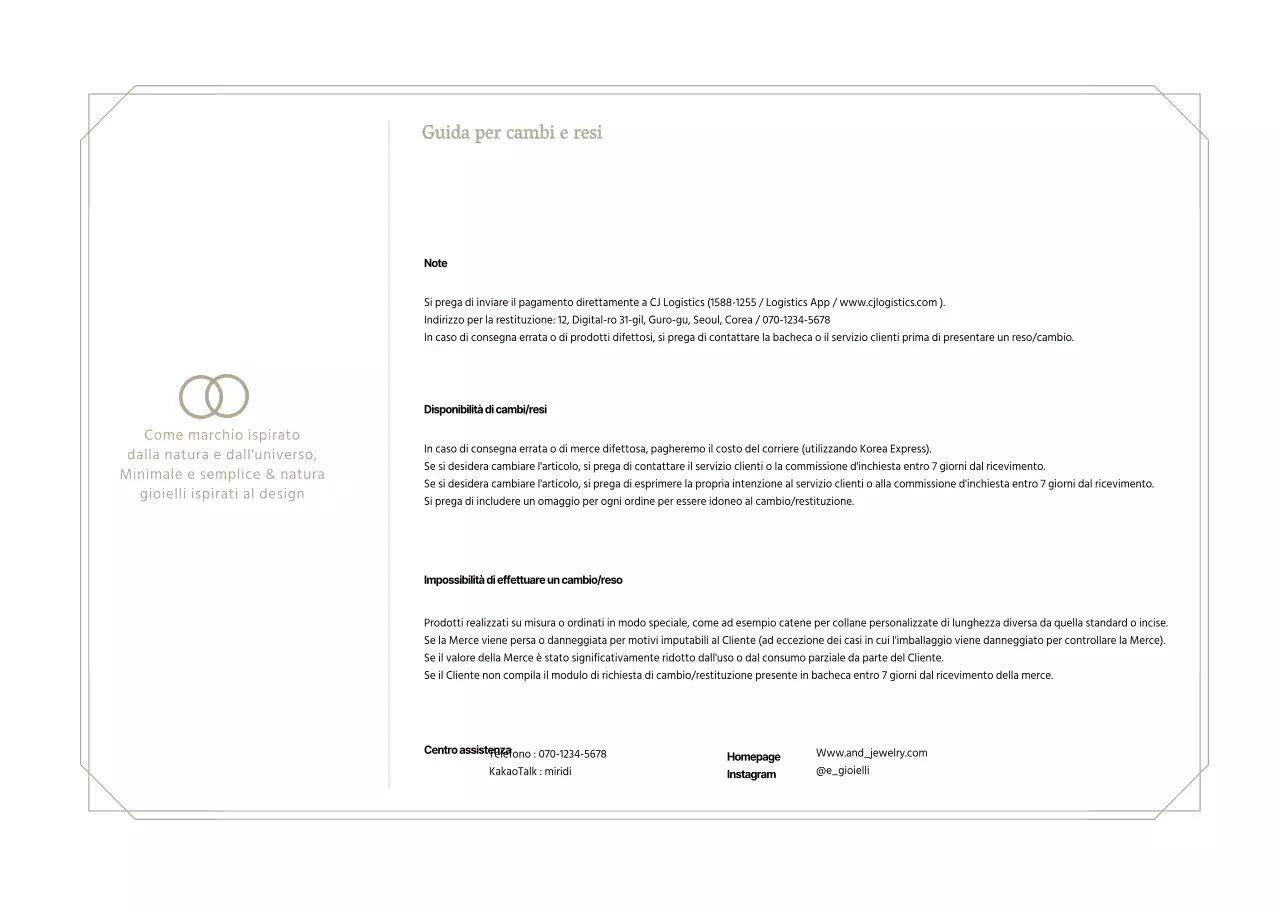 Cartolina guida all'acquisto di gioielli di lusso beige