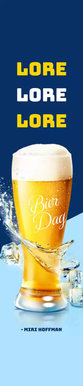 Medium promotie van Hof bier op een blauwe achtergrond