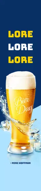 Medium promotie van Hof bier op een blauwe achtergrond