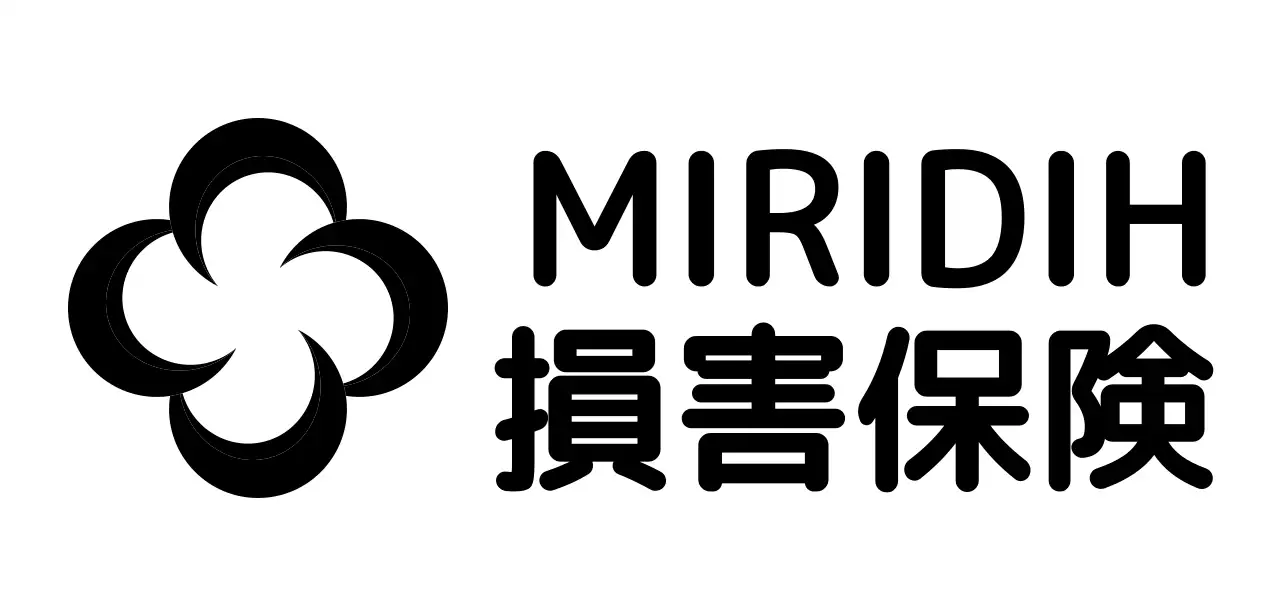 モダンで丸い四つ葉のクローバー型シンボルロゴスタイルの保険情報案内及び広報