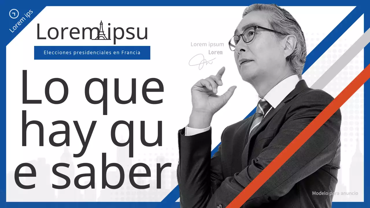 Conferencia invitada de un experto sobre las elecciones francesas en azul y rojo
