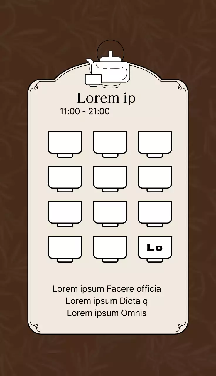 Illustration marron-abricot logo café thé coupon