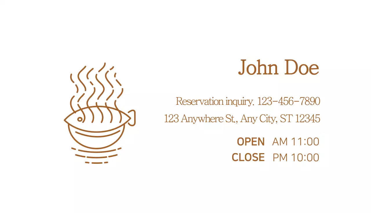 Brown illustration simple restaurant grilled fish