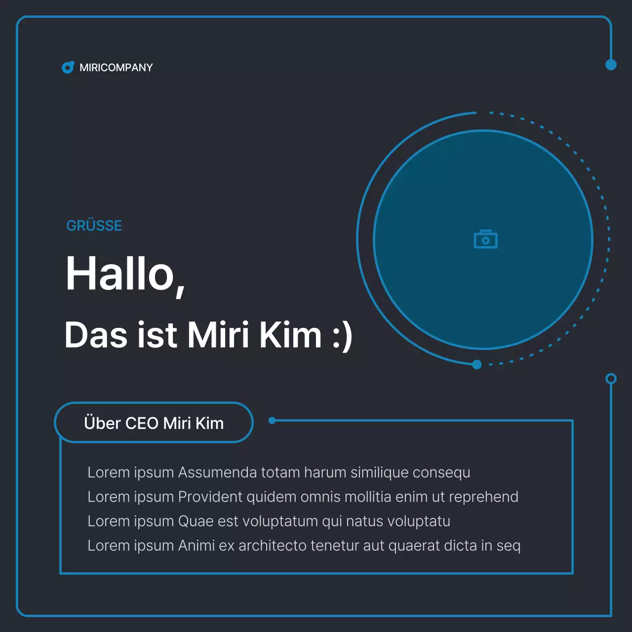 Einfache geometrische Formen in Schwarz und Blau für Unternehmen