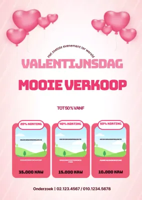 Promoot een schone Valentijnsverkoop met roze hartballonnen