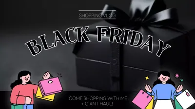 Black Trendy Shopping Vlog YouTube Thumbnail