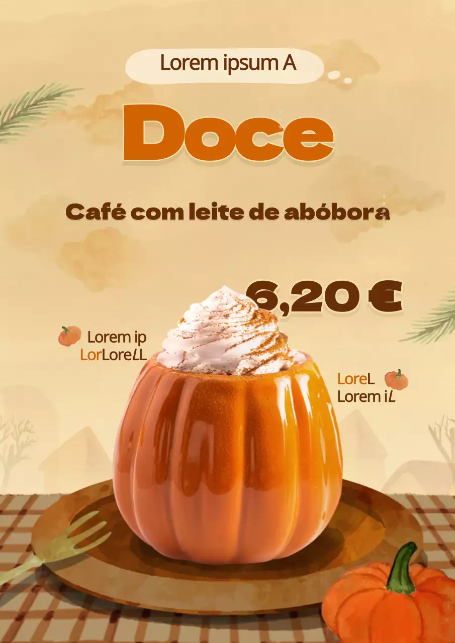 Promover uma bebida com um conceito laranja e acolhedor