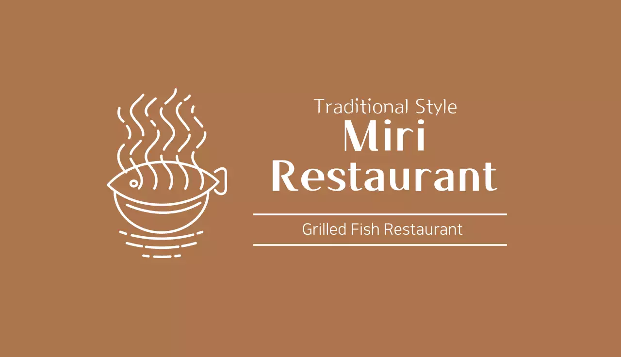 Brown illustration simple restaurant grilled fish