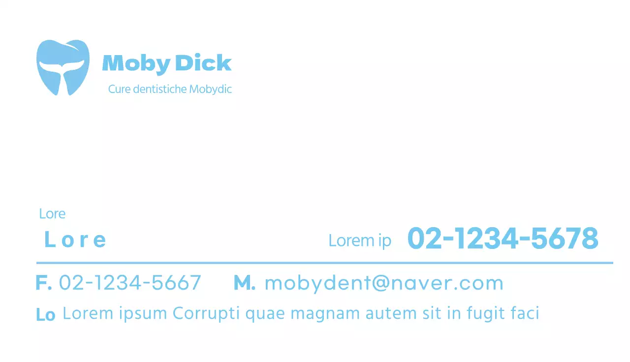 Logo blu per un'attività odontoiatrica pulita