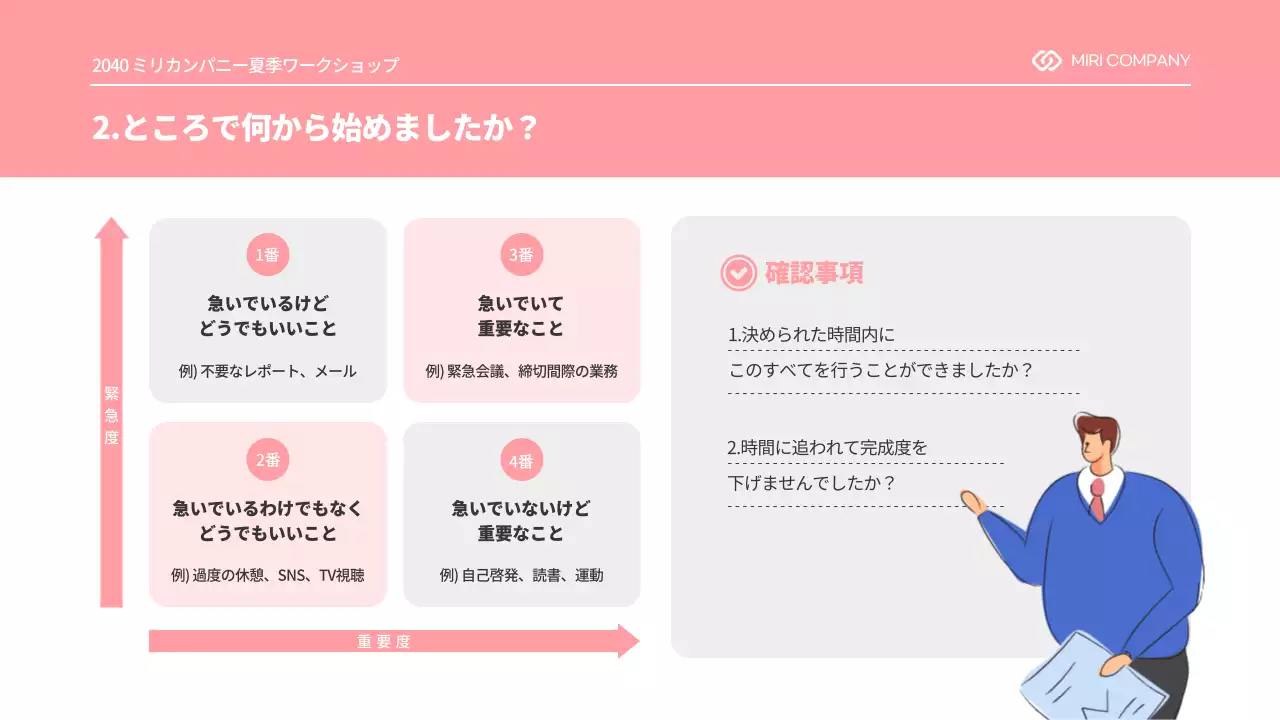 ピンク シンプル ワークショップ プレゼンテーション