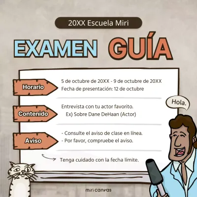 Anuncio de clase ilustrada en marrón