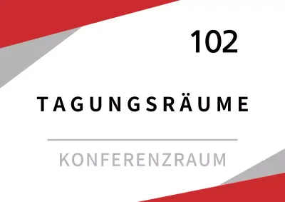 Einfaches Konzept für die Innenbeschilderung von Büros in Rot und Schwarz