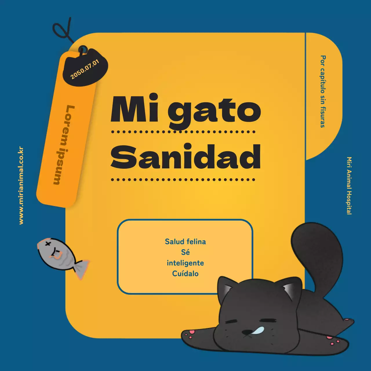 La información sanitaria de su gato, resaltada en la hoja amarilla de registro sanitario.
