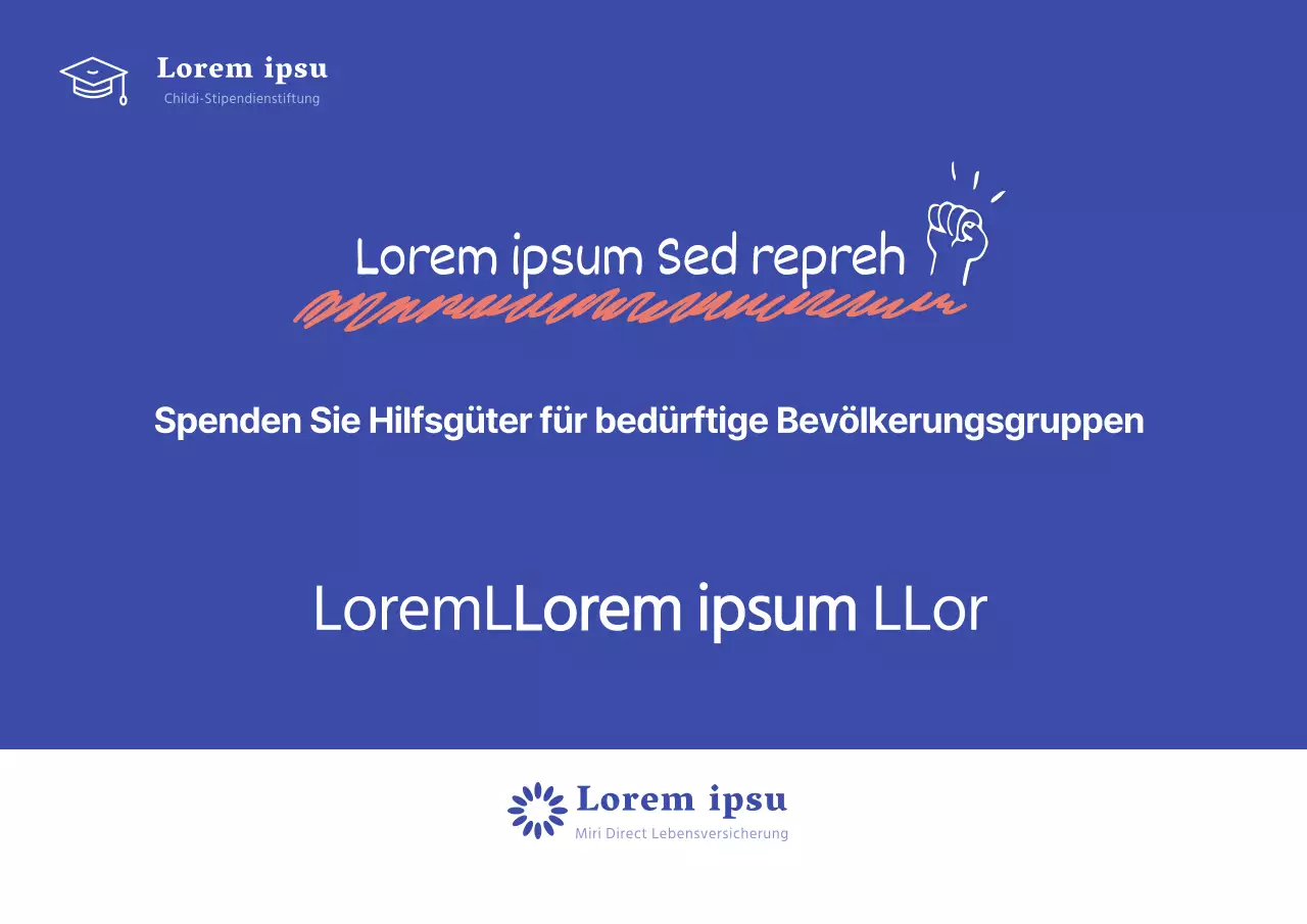 Ein sauberer, blauer Hintergrund für das Panel "Spende für Stipendien