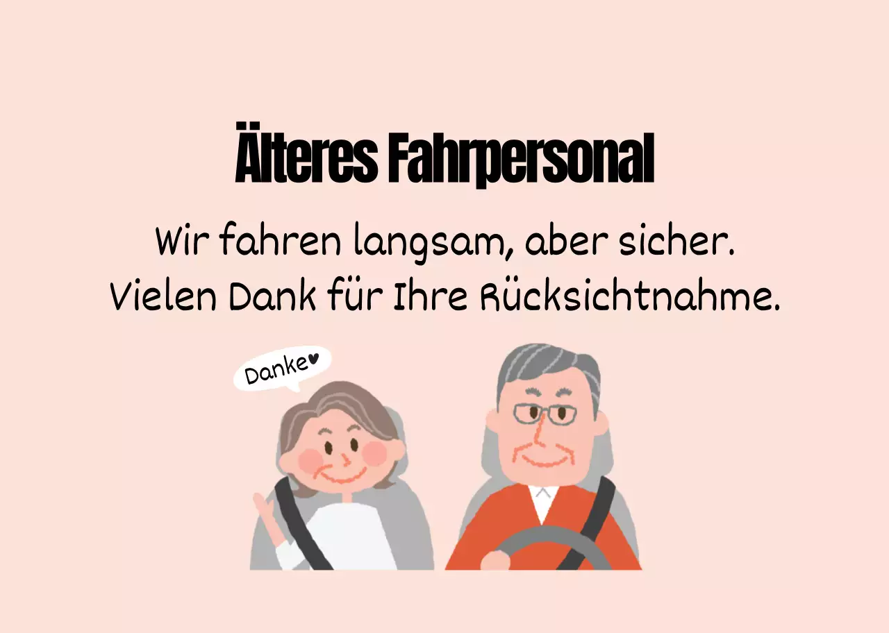 Pink Illustrated Elderly Couple's Guide to Safe Driving