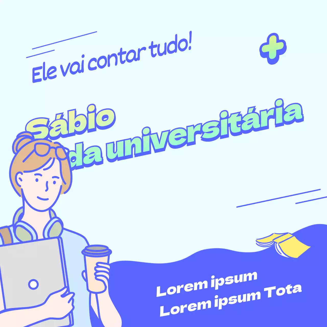 Quadrados azuis das redes sociais para o orientar na vida universitária