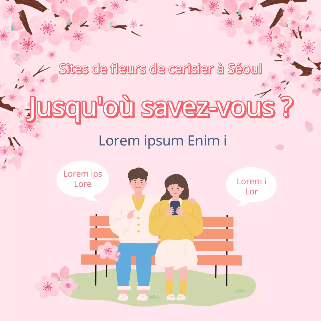 Illustration des taches et des périodes de floraison des cerisiers en rose