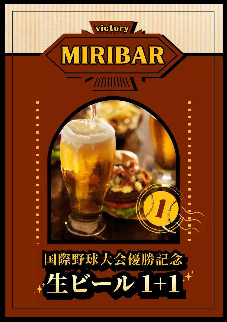 茶色 レトロ ビール ポスター