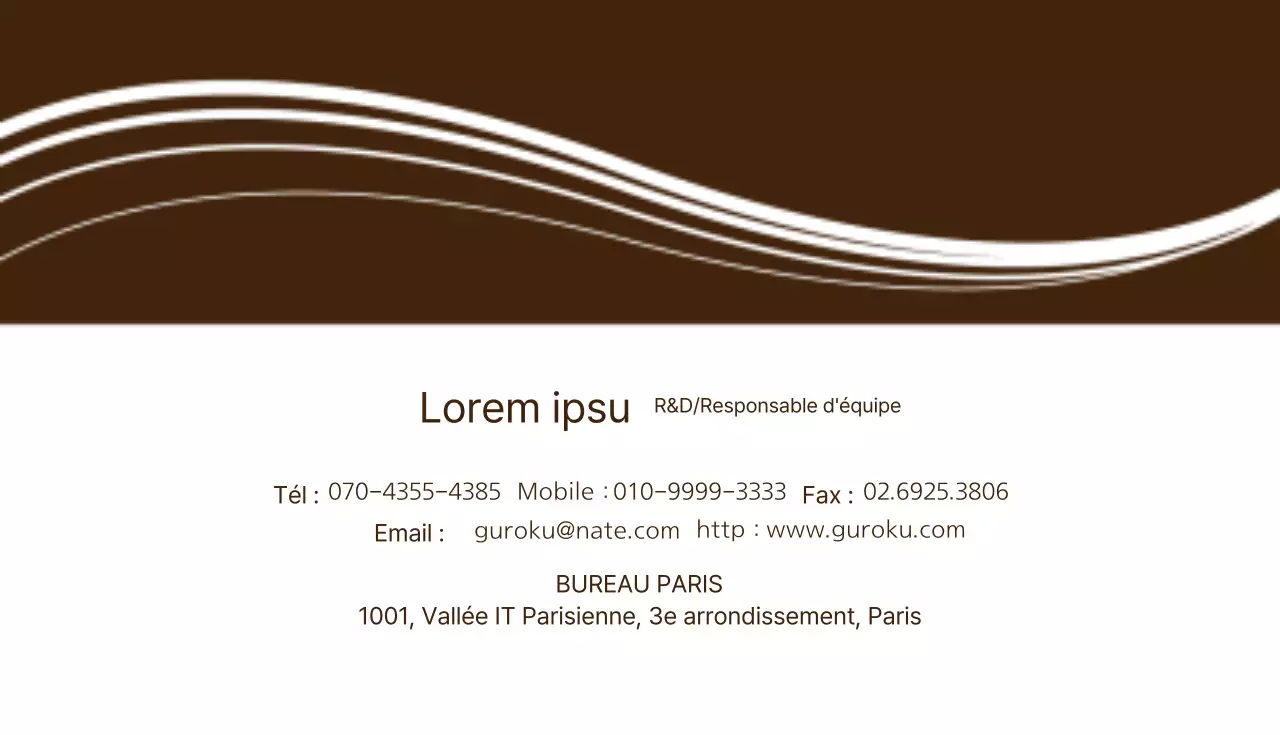 Carte de visite du bureau de Miradi