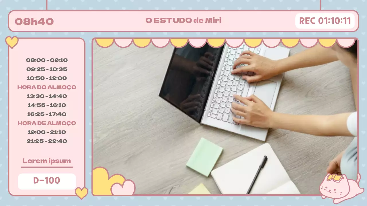 Ilustração de um coração azul claro e cor-de-rosa conceito giro studywithme Miniatura do YouTube
