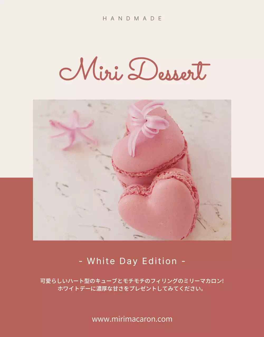 ピンク かわいい マカロン パンフレット 詳細ページ