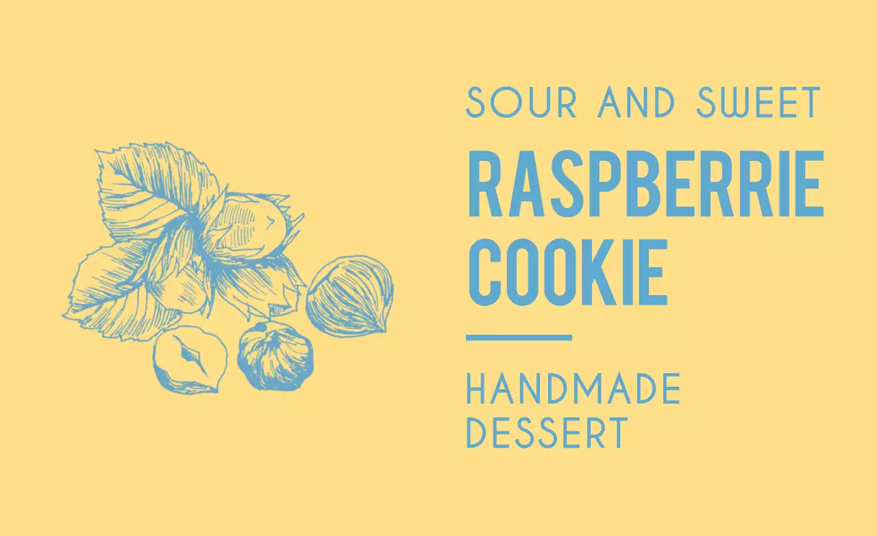 ピンクと黄色のヴィンテージ感のある木の実のスケッチが入った手作りクッキーのデコレーション用