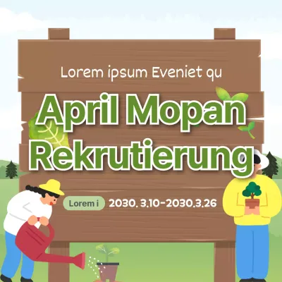 Illustrierter Aufruf zur Frühjahrssämlingsprobe Soziale Medien