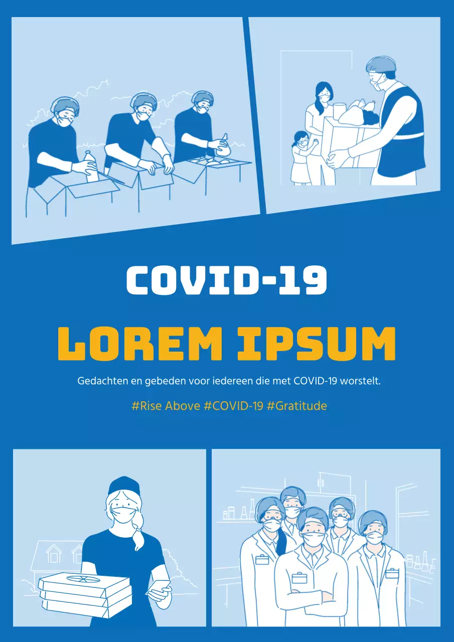 Blauwe illustratie schoon corona cheer vaccin