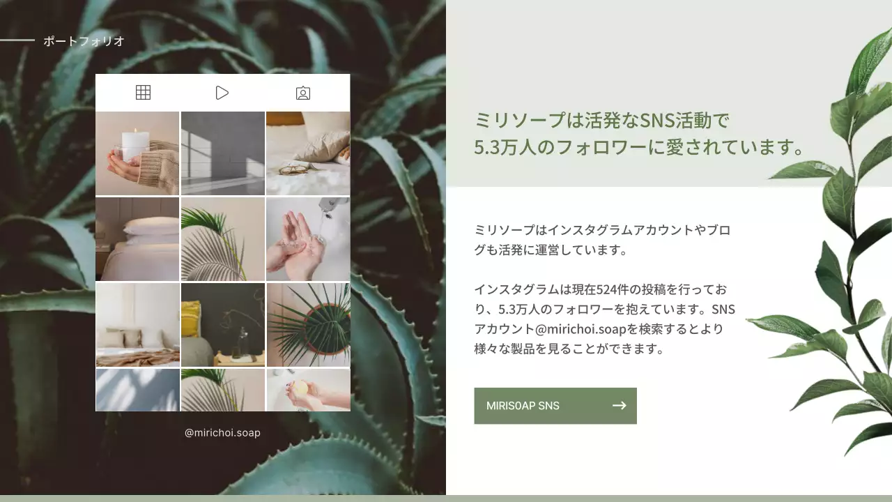 緑 シンプル ソープ パンフレット プレゼンテーション