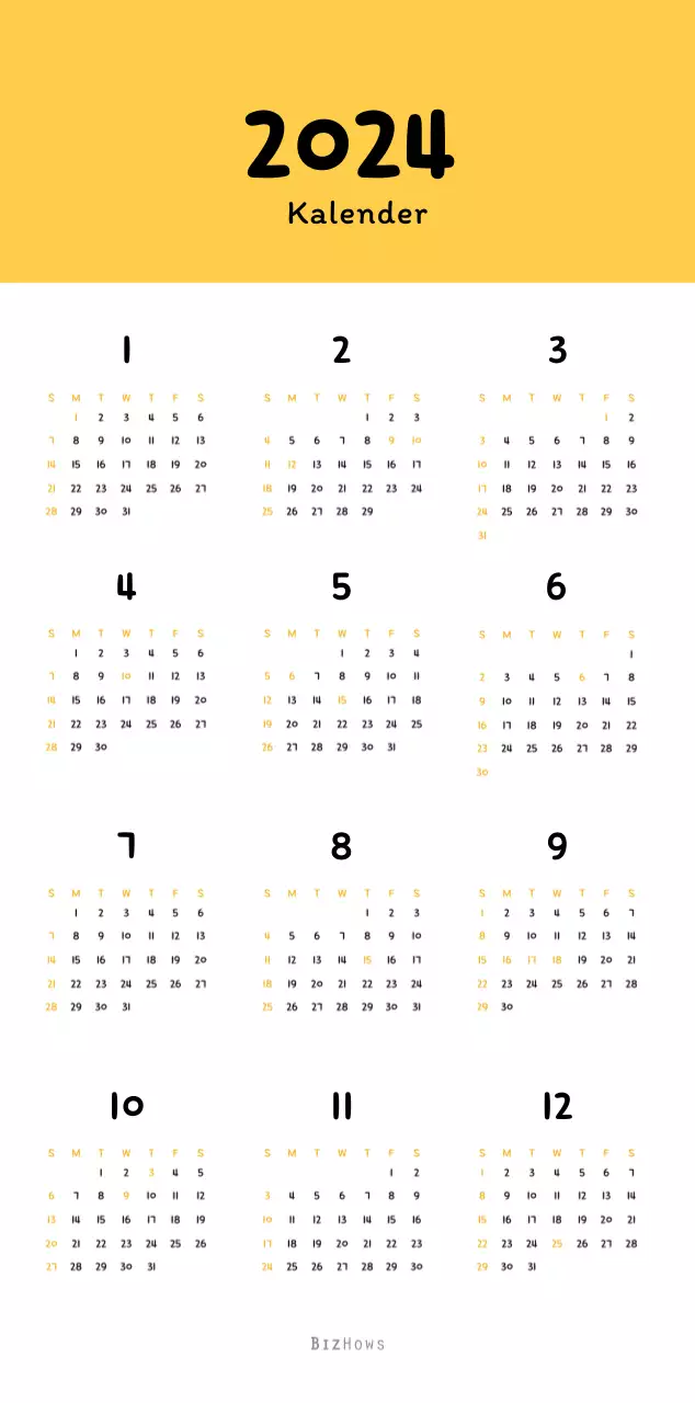Nieuwjaarskalender met schattige illustraties