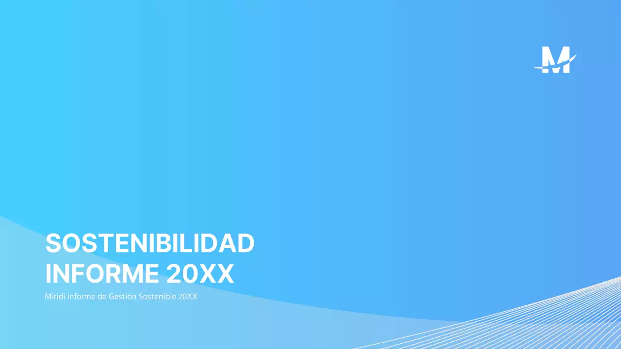 Presentación ppt del informe corporativo de sostenibilidad ESG en azul claro