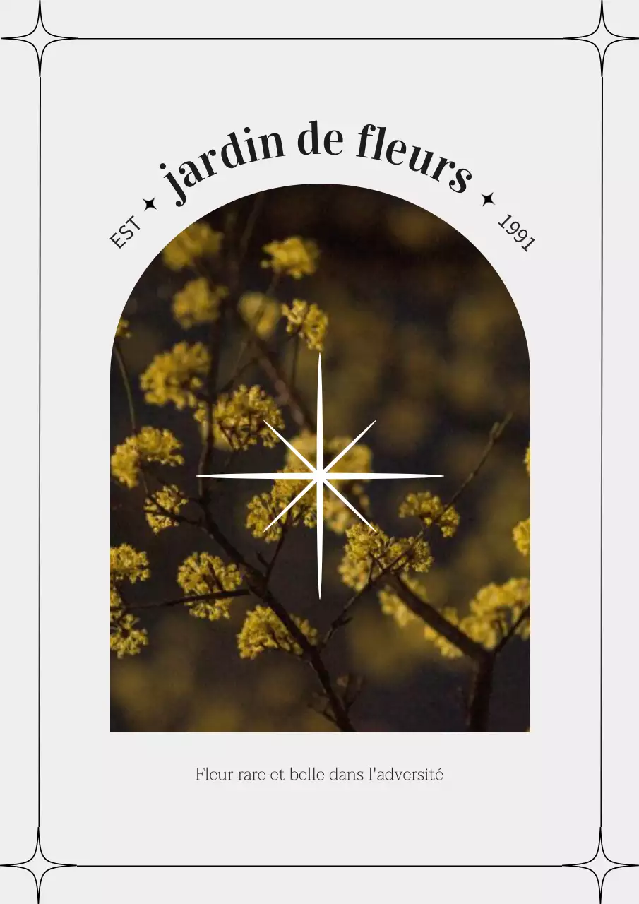 Poster vertical avec des fleurs jaunes blanches et noires pour la décoration d'intérieur