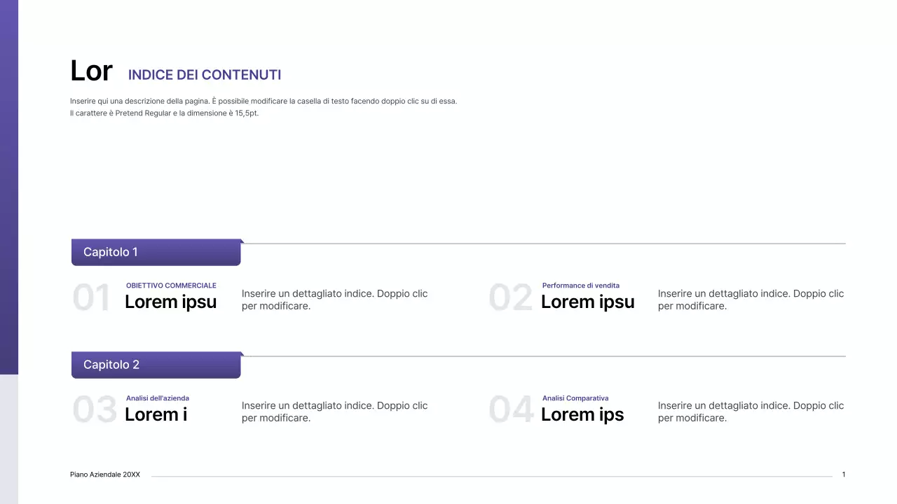 Kit di presentazione del business plan con concetto di indice viola sfumato