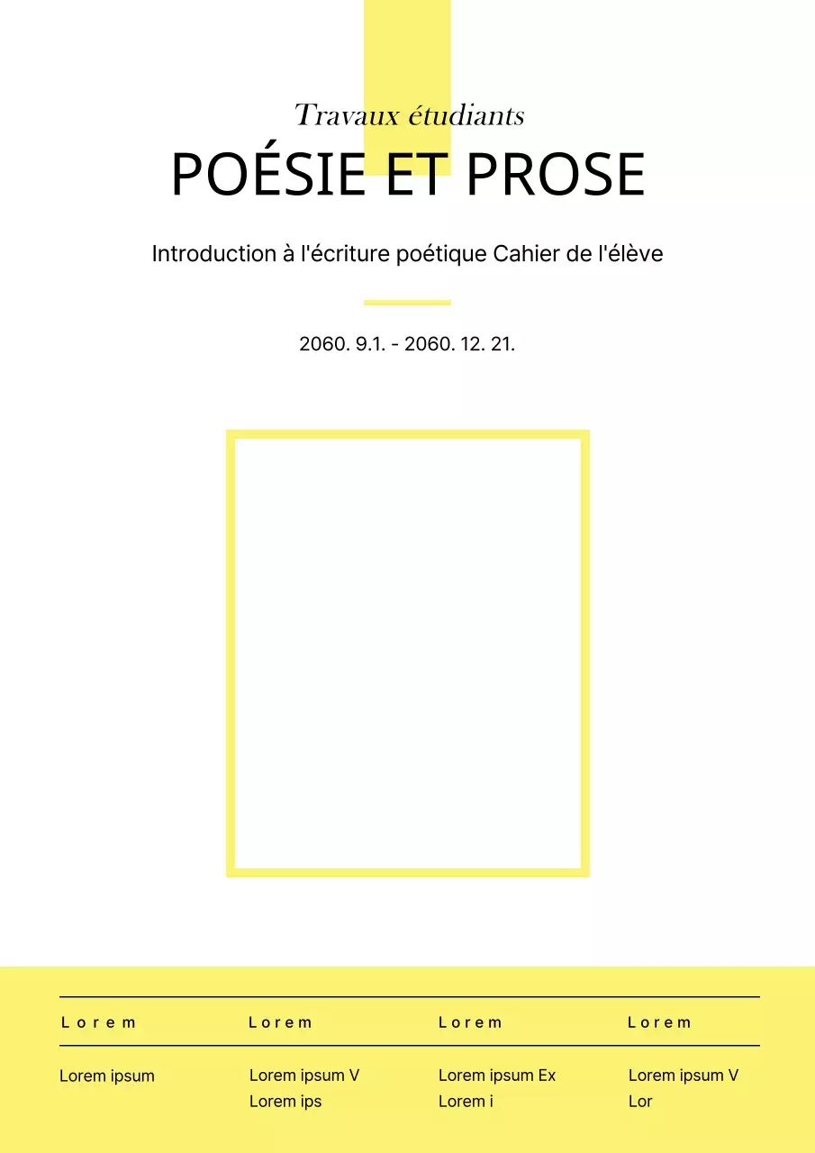 Rapport sur le thème des formes simples blanches et jaunes