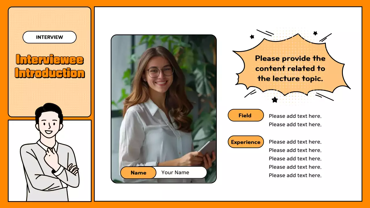 Apresentação simples de perguntas e respostas em laranja