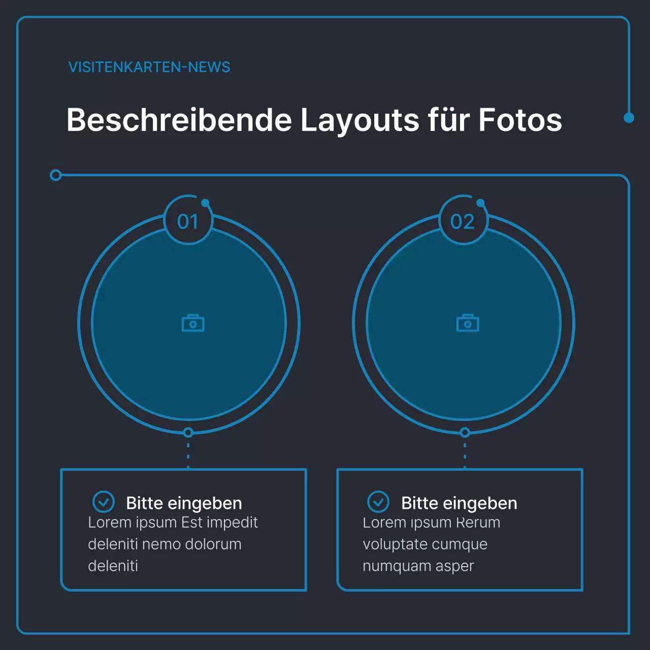 Einfache geometrische Formen in Schwarz und Blau für Unternehmen
