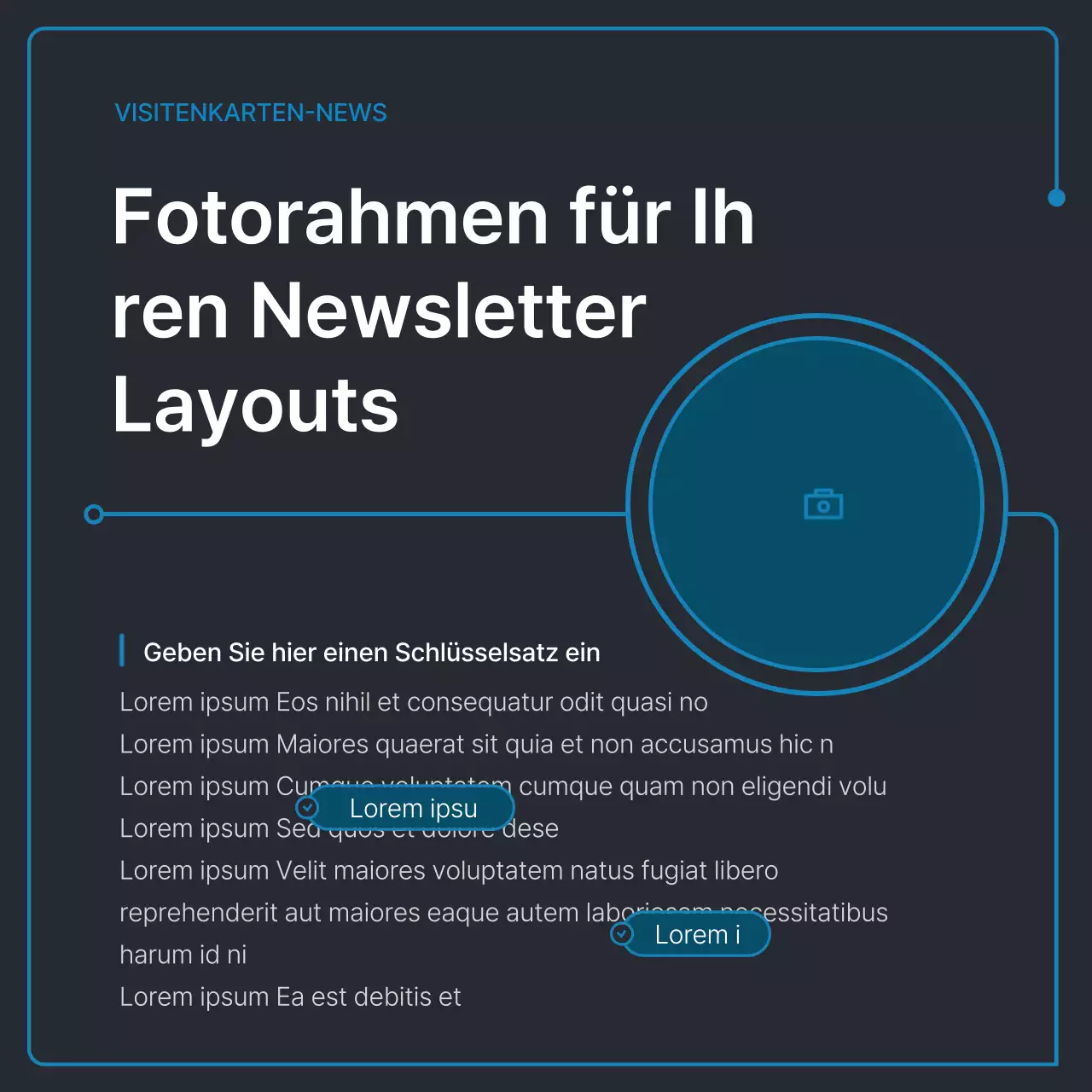 Einfache geometrische Formen in Schwarz und Blau für Unternehmen