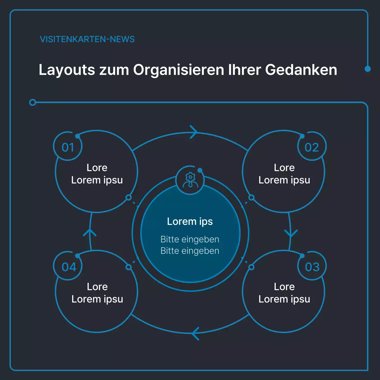 Einfache geometrische Formen in Schwarz und Blau für Unternehmen