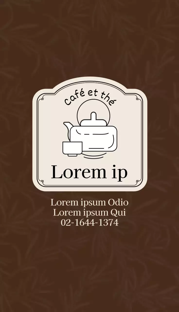 Illustration marron-abricot logo café thé coupon