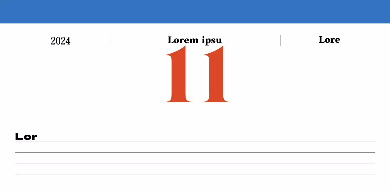 Calendario nostalgico di concezione retrò in rosso e blu