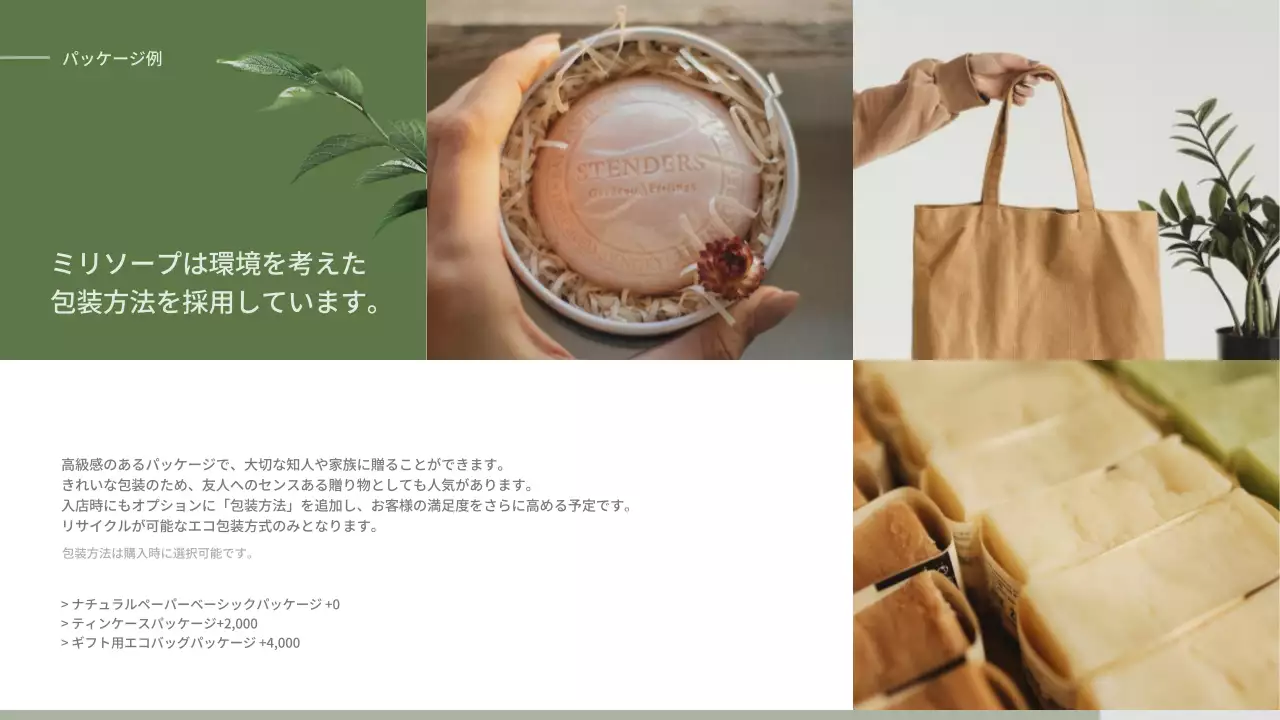 緑 シンプル ソープ パンフレット プレゼンテーション