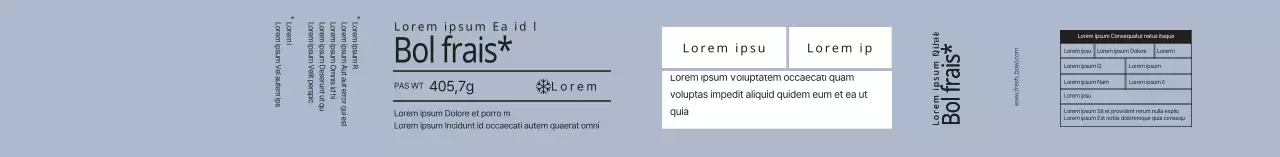 Étiquettes bleues pour l'emballage des salades