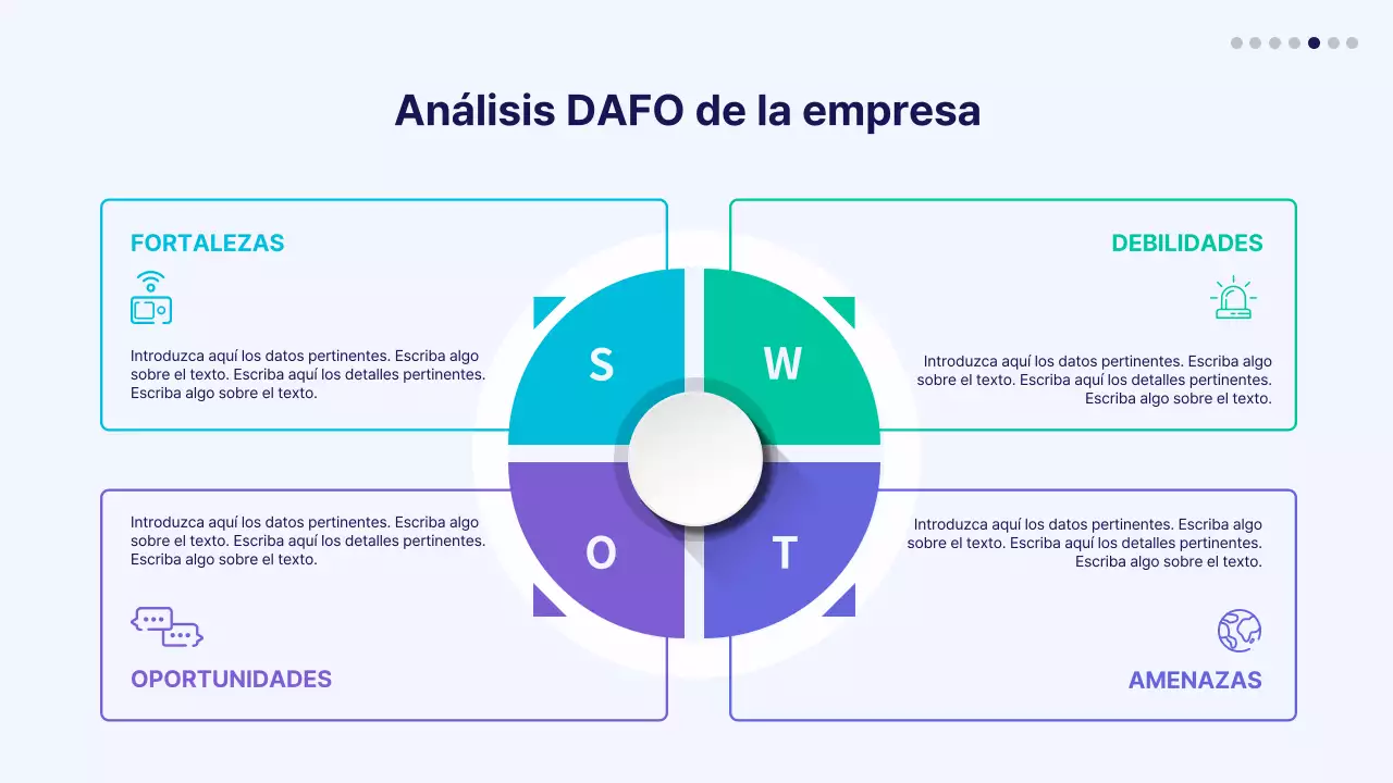 Icono SWOT en degradado azul y morado