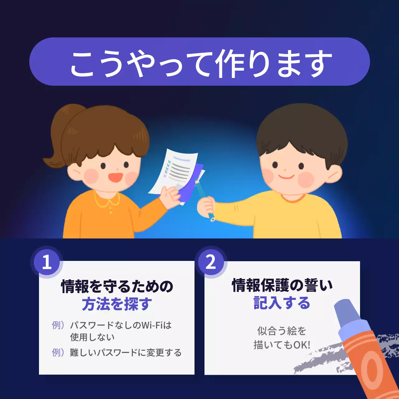 青 シンプル サイバーセキュリティ ポスター Instagram カルーセル