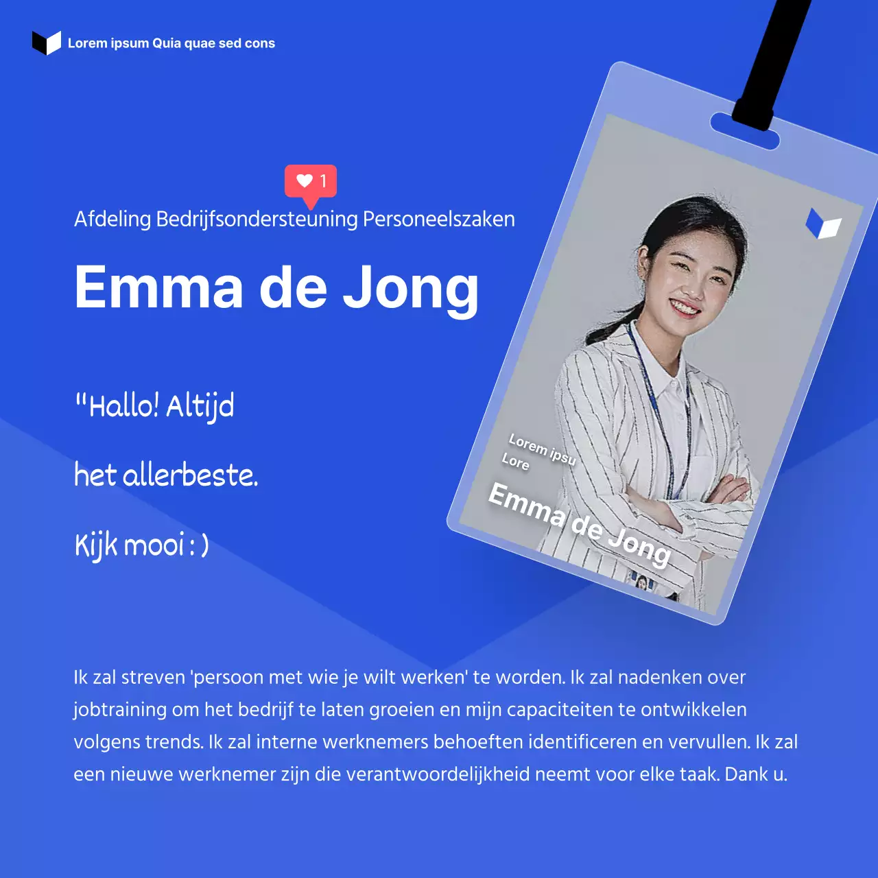 Een strakke en eenvoudige introductie voor nieuwe medewerkers in blauwe tinten CardNews