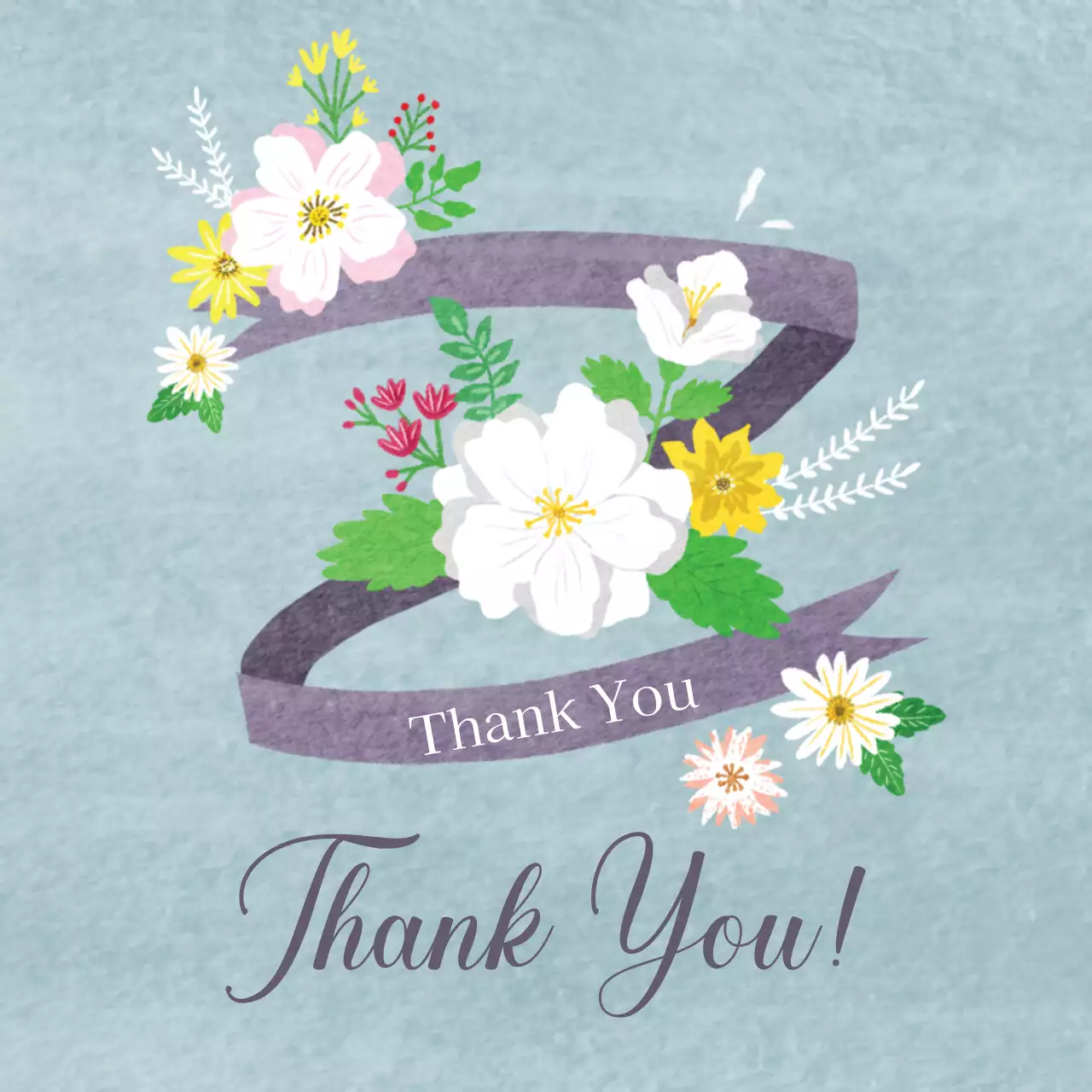 水色 かわいい 感謝カード 手紙 ファンシーバナー