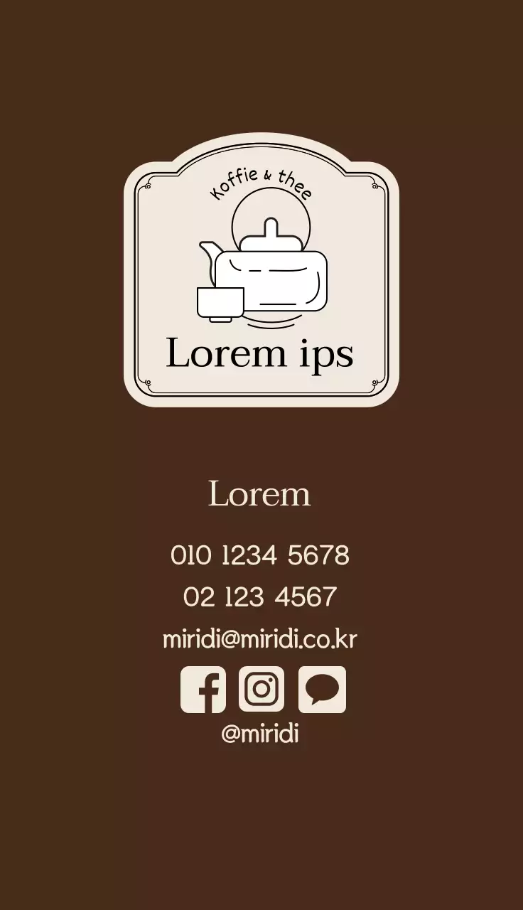 Bruine abrikoos illustratie logo cafe thee visitekaartje