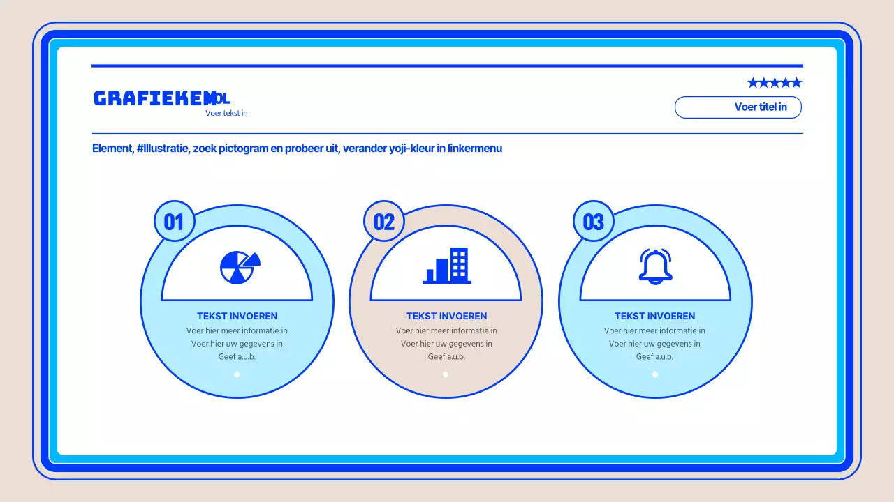 Eenvoudige, blauwe, cirkelvormige projectmanagement infographic